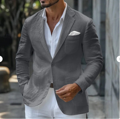 Men’s Solid-Color Polyester Jacket – Casual Leisure Wear, Multiple Color Options, Graphic Customizable - Daily Goods