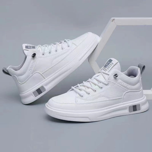 Men’s High-Top Microfiber Sneakers – Breathable Casual Shoes with Rubber Sole - Daily Goods