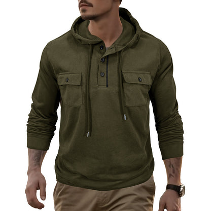 Men’s Cotton Blend Pullover Hoodie – Casual Long Sleeve Hooded Sweatshirt - Daily Goods