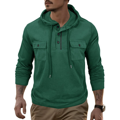 Men’s Cotton Blend Pullover Hoodie – Casual Long Sleeve Hooded Sweatshirt - Daily Goods