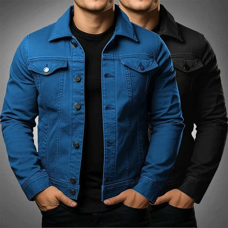 Men’s Cotton Denim Jacket – Long Sleeve Casual Outerwear with Cotton Lining - Daily Goods