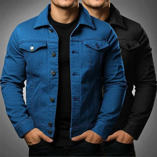 Men’s Cotton Denim Jacket – Long Sleeve Casual Outerwear with Cotton Lining - Daily Goods