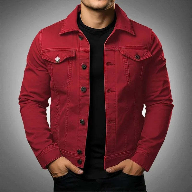 Men’s Cotton Denim Jacket – Long Sleeve Casual Outerwear with Cotton Lining - Daily Goods