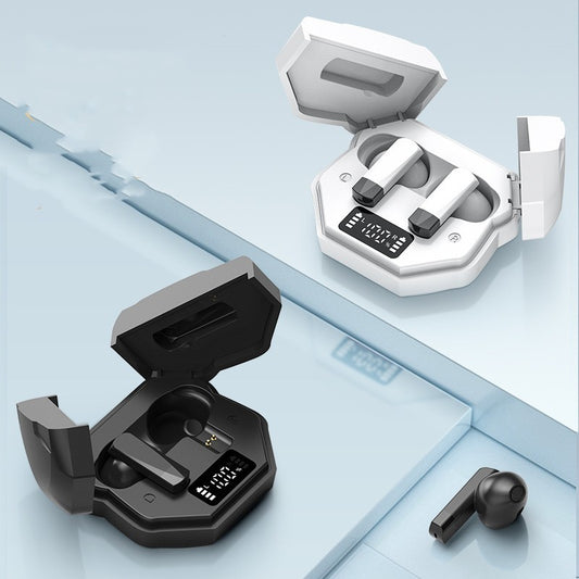 Bluetooth 5.1 Wireless Earplugs with Multi-Point Connection, NFC, Voice Control & Power Display | Stereo Sound, 15m Range | Black & White - Daily Goods