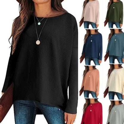 Women’s Loose Batwing Sleeve Pullover – Thick Cotton Blend Sweater for Casual & Work - Daily Goods