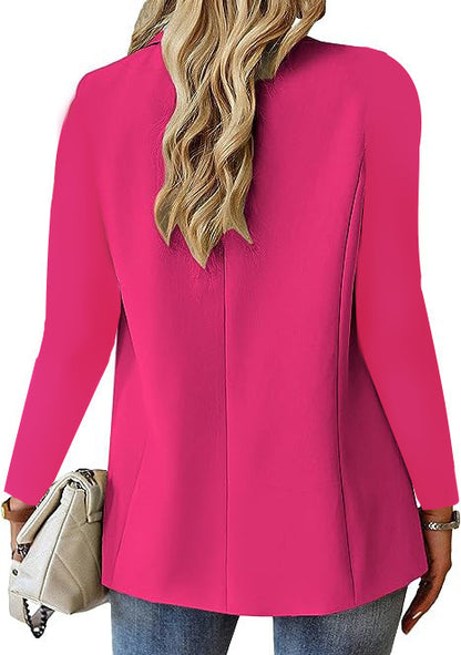 Women’s Lapel Button Jacket – British Style Casual Commuter Outerwear - Daily Goods