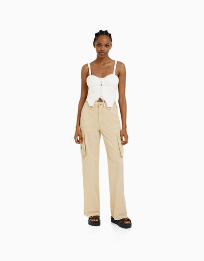 Women’s Casual Pants – Nipped Waist with 3D Pocket Work Trousers - Daily Goods