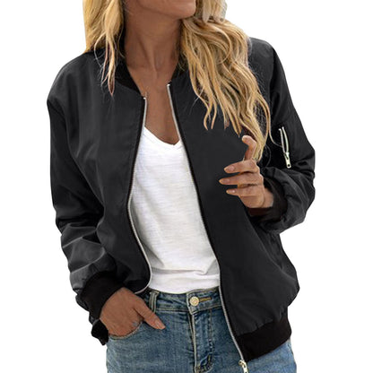 Women’s Street Style Baseball Jacket – Zipper Vintage Bomber Outerwear - Daily Goods