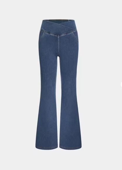 High Imitation Denim Bell-Bottom Pants| Elegant European & American Style - Daily Goods