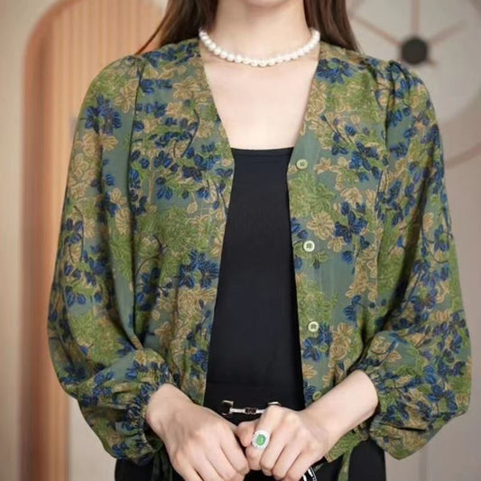 Fashionable Floral Shirt Women’s Printed Thin Coat | Lightweight Casual Outerwear - Daily Goods