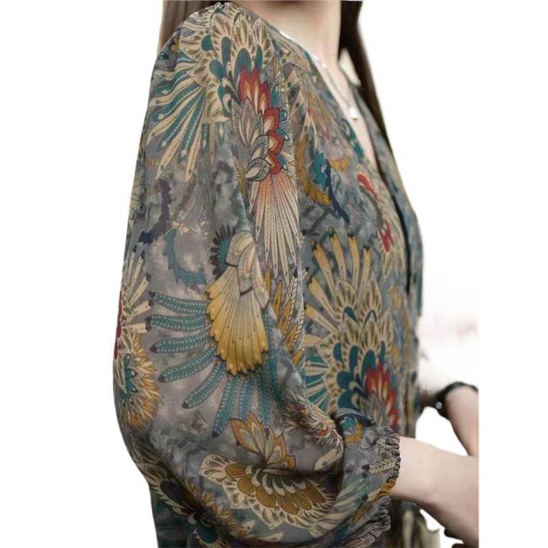 Fashionable Floral Shirt Women’s Printed Thin Coat | Lightweight Casual Outerwear - Daily Goods