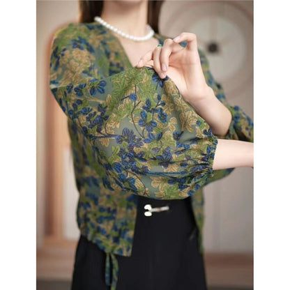 Fashionable Floral Shirt Women’s Printed Thin Coat | Lightweight Casual Outerwear - Daily Goods