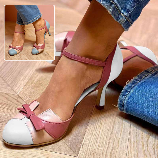 Pointed Toe Buckle Medium Heel Pumps - Daily Goods