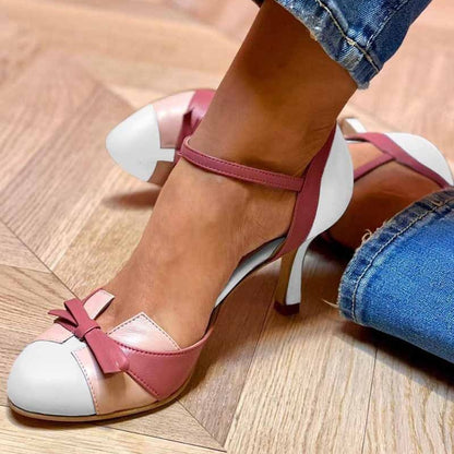 Pointed Toe Buckle Medium Heel Pumps - Daily Goods
