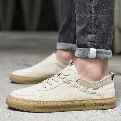 Men Low Top Nubuck Leather Sneakers - Daily Goods