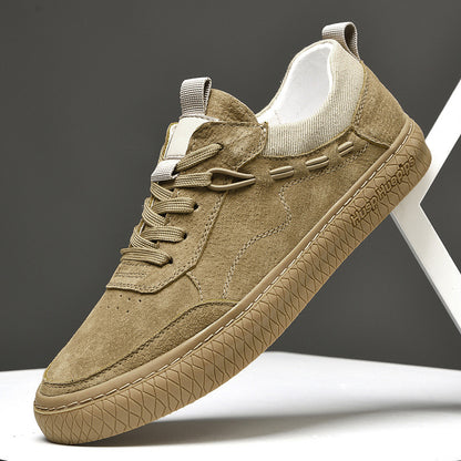 Men Low Top Nubuck Leather Sneakers - Daily Goods