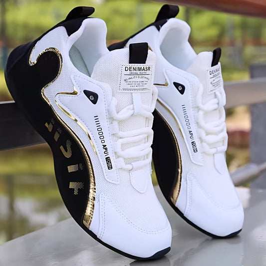 Fashion Colorblock Lace-up Sneakers For Men Breathable Low-top Dad Shoes Running Walking Sports Shoes - Daily Goods