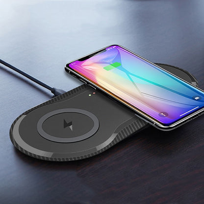 Dual wireless charger for mobile phones. Stable fast charging, intelligent temperature control, Type-C interface - Daily Goods