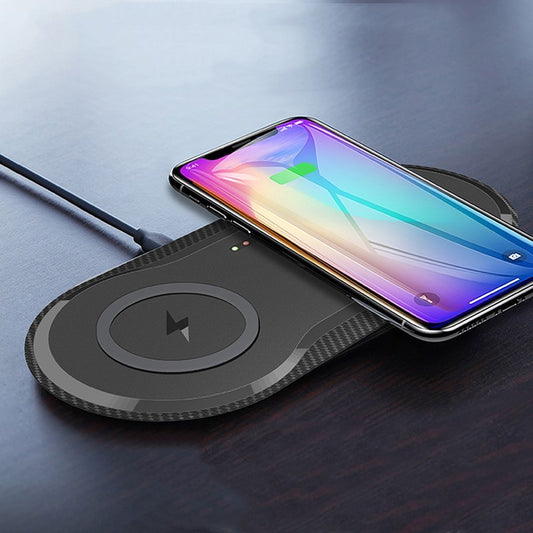 Dual wireless charger for mobile phones. Stable fast charging, intelligent temperature control, Type-C interface - Daily Goods