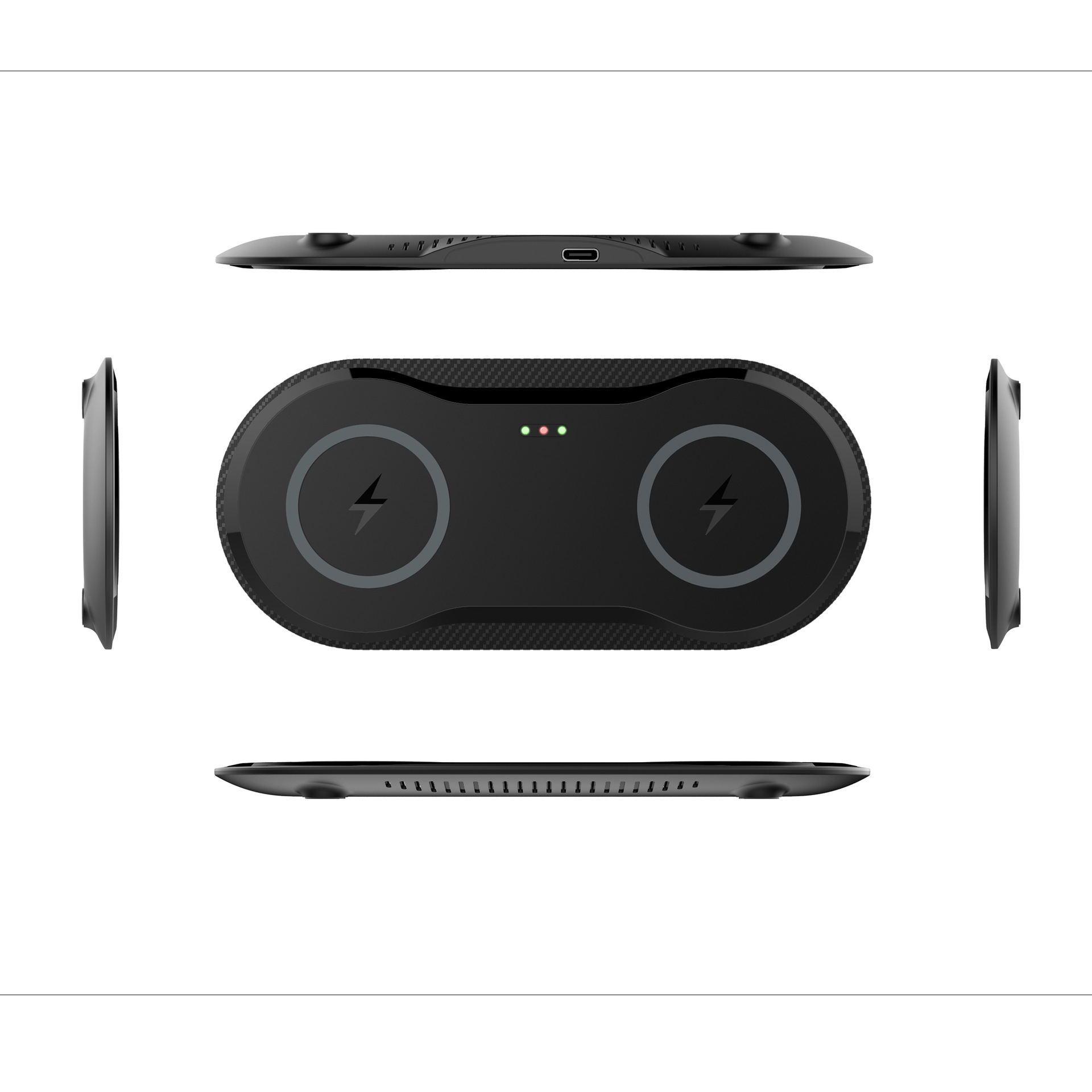 Dual wireless charger for mobile phones. Stable fast charging, intelligent temperature control, Type-C interface - Daily Goods
