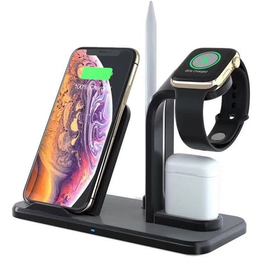 Wireless Charger Bracket – 10W Fast Charging with USB & Headphone Output, Black & White - Daily Goods