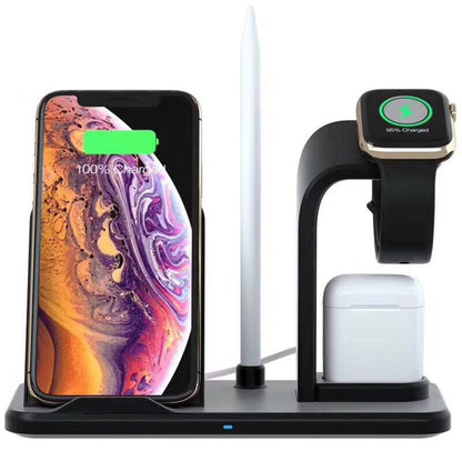 Wireless Charger Bracket – 10W Fast Charging with USB & Headphone Output, Black & White - Daily Goods