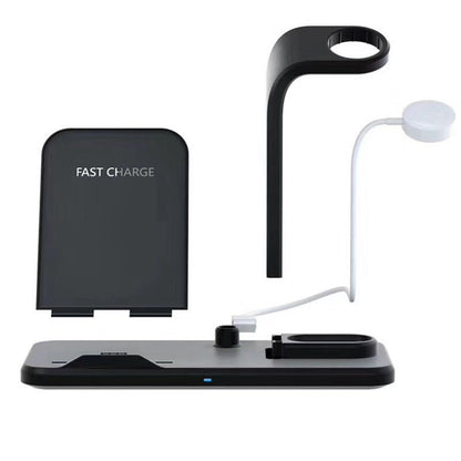 Wireless Charger Bracket – 10W Fast Charging with USB & Headphone Output, Black & White - Daily Goods