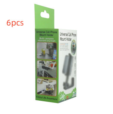 Multifunctional Lazy Desktop Phone Holder – ABS, Metal & Silicone, H22 Black - Daily Goods