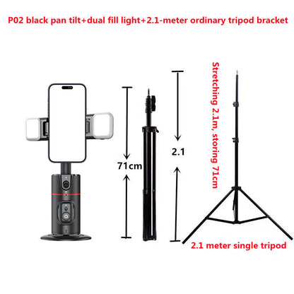 360° Rotatable Phone Stabilizer with Dual Fill Lights & Tripod – Universal, Black - Daily Goods