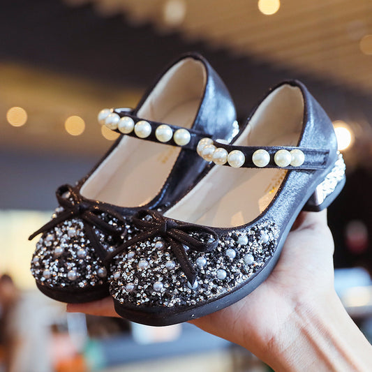 Leather Shoes Soft Sole Aisha Princess Shoes Children Crystal Shoes Flashing Baby Shoes - Daily Goods