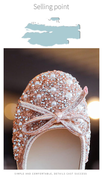 Leather Shoes Soft Sole Aisha Princess Shoes Children Crystal Shoes Flashing Baby Shoes - Daily Goods