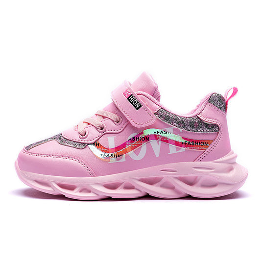 Korean Style Trendy Shoes Girls  Girls Shoes Children's Sports Shoes - Daily Goods
