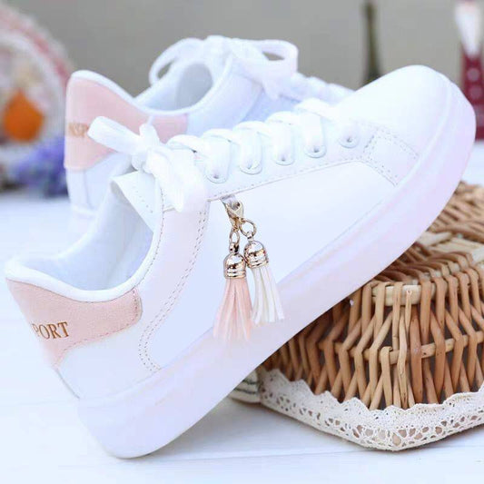 Mesh white shoes ladies fashion breathable shoes students Korean casual shoes sports shoes flat shoes womens shoes - Daily Goods