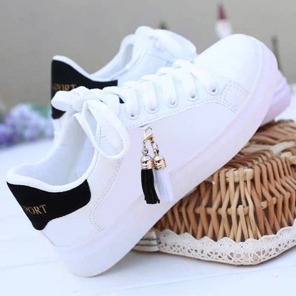 Mesh white shoes ladies fashion breathable shoes students Korean casual shoes sports shoes flat shoes womens shoes - Daily Goods