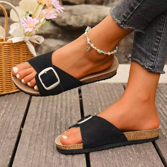 Summer New European And American Fashion Belt Buckle Open Toe Sandals Women - Daily Goods